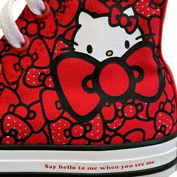 🔥Chuck Taylor X Hello Kitty LIMITED EDITION 2025 GRL TodLR Red Sneakers Sz11🔥 - Picture 12 of 17